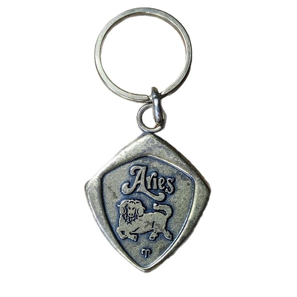 VINTAGE ARIES BRASS KEYCHAIN ZODIAC